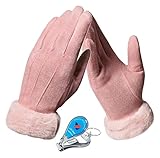 ZKDY Touchscreen-Handschuhe Womens Winter Warme Touchscreen-Handschuhe-Fleece gefüttert Winddicht weiche Wildleder-Handschuhe for den Dressing-Fahren Laufendes Skifahren-Camping etc H