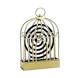 Metall Mosquito Coil Halter,20cm Moskito Spulenhalter, Mückenspirale Halter Box,Retro Insect Moskito-Spulenhalter Innovativer Weihrauch Sandelholz Repellent HolderIncense Holder Stand (Golden)