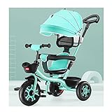 LUQ Kinderwagen,für Kinder Dreirad,unter 6 Jahre altes licht Fahrrad babyfahrrad Auto spaziergänger zusätzlich lagerung Infant Auto Kinderwagen Kinderbuggy (Color : Fini Green)