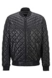 BOSS Herren Jecey Slim-Fit Steppjacke aus gewachstem Leder im Blouson-S