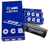 OCB Blau kurz 25 Hefte á 50 Blatt Blättchen + Okaei D