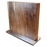 Brettgold Messerblock aus Akazienholz beidseitig magnetisch - Messerhalter Magnet Messer Block Holz Ak