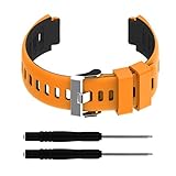 kexinda Uhrenarmband Sport-Bügel-Band Armband kompatibel mit Garmin Forerunner 220/230/235/620/630 / 735xt, Orange Schw