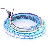 BTF-LIGHTING WS2812E ECO RGB Legierung Drähte 5050SMD Individuell adressierbar 1m 144 Pixel/m flexible schwarze PCB Vollfarbiger LED-Pixel Streifen Traumfarbe IP67 wasserdichte DIY-Projekte DC5V