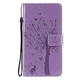 Miagon für Xiaomi Poco F3 Geldbörse Wallet Case,PU Leder Baum Katze Schmetterling Flip Cover Klapphülle Tasche Schutzhülle mit Magnet Handschlaufe Strap