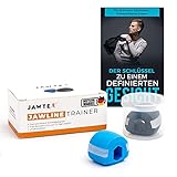 JAWTEX Jawline Trainer I Hochwertiger Kiefer Trainer in 2 verschiedenen Schwierigkeitsgraden inklusive GRATIS E-Book I Sorgt für ein definiertes Gesicht ab nur einer Minute Training am Tag