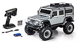 Carson 1:8 Land Rover Defender 100% RTR Silber, Ferngesteuertes Auto, RC Fahrzeug, inkl. Batterien und Fernsteuerung, Geschwindigkeit km/h, Fahrzeit 20 min, 500404172