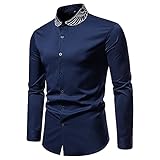D-Rings Herren Longsleeve Hemd Herren Langarm Einfarbig Freizeithemd Regular Fit Men Shirts Langarm Longsleeve B