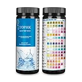 TOPHK Wassertester Trinkwasser, Upgrade 16 IN 1 Wasserteststreifen Trinkwasser mit 100 Stück Teststreifen für runnen und Leitungs Wasserqualitätstest zu erkennen pH, Wasserhärte,Blei, Nitrat,B