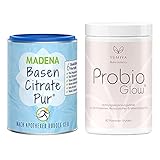 MADENA BasenCitrate Pur + Yumiva ProbioGlow – Original Basenpulver auf Citratbasis mit Premium Kulturen-Komplex für eine gesunde D