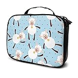 AOOEDM süße weiße Schafe Haltbare Make-up-Tasche Tragbare Kosmetiktasche Reisezug-Etui mit verstellbaren Trennwänden für Kosmetik-Make-up