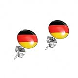 Taffstyle® Fußball Fanartikel 1 Paar Ohrstecker Ohrringe Stecker mit Fussball Weltmeisterschaft WM & EM Europameisterschaft 2016 Deutschland - Schwarz Rot G