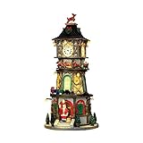 Lemax - Christmas Clock Tower - Beleuchteter & Animierter Weihnachts-Uhrenturm mit Sound - 4,5V Adapter - W