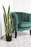 Künstliche Grüne Sansevieria Trifasciata Bogenhanf 95 cm Kunstpflanze Topfpflanze Zimmerpflanze KP600