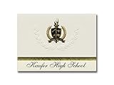 Signature-Announcements Kaufer High School (Riviera, TX) Abschlussankündigungen, Präsidential-Stil, Elite-Paket mit 25 goldfarbenen und schwarzen Metallfolien-Versiegelung