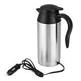 Auto Wasserkocher - 750ml 12V Beweglicher Edelstahl-Reise-Auto-Zigarettenanzünder-Wasserkocher Elektro-Becher Wasserkocher für Tee,