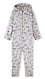 CityComfort Overall Jungen, Fleece Jumpsuit Kinder für Videospielers, Ultra-Weich und Angenehm Einteiler für Jungen und Teens, Gamer Onesie Geschenke (Grau, 7-8 Jahre)