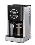 Filterkaffeemaschine mit Thermo-Kanne 1.8L Füllmenge 12 Tassen Kaffeemaschinen mit 24 Std. Timer Tropfstopp Einstellung der Kaffeestärke, LCD Smart-Touch-Steuerung, Warmhalte, Selbstreinigungsfunk