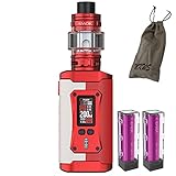 E Zigarette, Smok 230W MORPH 2 KIT mit 7,5 ml TFV18 Verdampfer Tank und 2 * wiederaufladbaren Efest-Batterien Touchscreen Shisha Starter Set, Ohne E-Liquid, Ohne Nikotin (Weiß Rot)