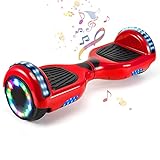 HST 6,5 Hoverboard mit 350W*2 Motorbeleuchtung RGB LED-Leuchten, Bluetooth-Lautsprecher, Self Balance Scooter, E Board Elektro, Skateboard Elektroroller mit Fernbedienung und T