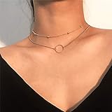 Bohend Mode Geschichtet Halskette Gold Kreis Halsketten Mehrschichtig Korn Halsband Schmuck zum Frauen und M