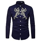 Hemd Herren Modern Urban Trend Mode Kariert Spleißen Revers Herren Langarm Herbst Winter Strickjacke Slim Fit Stretch Business Casual All-Match Herren S