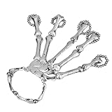 iplusmile Skelett Ring Hand - Legierung Skelett Hand Armband Silber - Einzigartige Kreative Punk Stil Handkette für Männer Frauen Cosplay Kostü