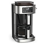 Krups KM760D Aroma Partner Filterkaffeemaschine | herausnehmbare, luftdichte Kaffee-Vorratsbox | präzise Kaffee-Portionierung mit Dosierhebel | für 2-10 Tassen | 1,25 Liter Kapazität | schwarz/silb