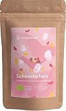 teegeschwister® | Schwesterherz | Schwester Geschenk als Geburtstag oder Weihnachtsgeschenk | BIO Weißer Tee mit Rosenblüten | 85g