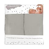 Lilly and Ben® Wickelauflagenbezug Frottee Wickelunterlage Bezug Wickelauflage Wickeltischauflage - Keil u flach 3 Formen - 2er Set (GROSS (Standard). Ohne erhöhte Seiten, Grey Uni)