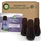 Air Wick Aroma-Öl Flakon - Duftöl Nachfüller Set für den Air Wick Diffuser - Duft: Entspannender Lavendel - 3 x 20 ml ätherisches Ö