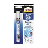 Pattex Perfektes Bad Fugenstift, Fugenweiß zur einfachen und präzisen Anwendung, Marker mit hoher Deckkraft, Fugenstift in weiß tönt zementäre Fugen ein, 1 x 7