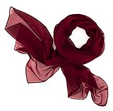 Dolce Abbraccio Damen Schal Stola Halstuch Tuch aus Chiffon für Frühling Sommer Ganzjährig Bordeaux R