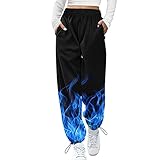 Voberry Jogginghose Damen Slim Fit Warme Weihnachtshose Mode Lässige Sporthose Hohe Taile Elastische Trainingshose Freizeithose mit T