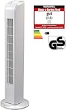 JUNG TVE21. Ventilator 76cm weiss - TÜV geprüft, Leise Turm-lüfter Lautstärke max 48dbA, Turmventilator ENERGIESPAREND 0,05 kW/h,3 Stufen,75° Oszillierend D