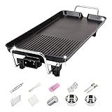 Elektrischer Teppanyaki-Tischgrill 26,3 * 11 Zoll Elektrische Backform Multifunktions 1700 W Bbq Grill Grillpfanne Antihaftpfanne Rauchlose Grillpfanne Einstellbare Temperatur ，Für 1-6 Personen Nü