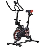 HOMCOM Indoor Home Gym Cycling Fahrradtrainer Bike Trainer Fitnessfahrrad Stufenlos Widerstand, Stahl 46,5 x 86 x 96,5-109