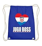 Hochwertige Baumwoll Gymsac - Jugo Boss T-Shirt Kroatien Flagge Hrvatska Wapp