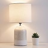 Pauleen 48022 Sandy Glow Tischleuchte max. 20W Tischlampe für E14 Lampen Nachttischlampe Beige Weiß 230V Keramik/Stoff ohne L