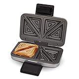 Cloer 6259 Sandwichmaker, 900 W für 2 diagonal geteilte Toasts, American Toasts, XXL Füllung