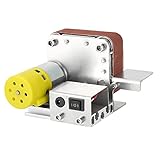 Minibandmaschine, Tischbandschleifer Elektrisches Polieren Schleifen DIY Tischschleifer Zubehör zum Drehen Kunststoff Polieren Holz AC 110‑240V(eu plug 795（150W）)