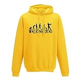 Hoodie Evolution Walking Dead TWD Zombie Rick Lori Fox 10 Farben Herren XS - 5XL Comic Adaption Serie Film Movie Apokalypse Survival, Größe:2XL, Farbe:gelb - Logo schw