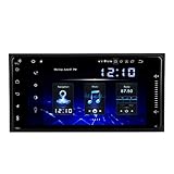 HYCy 7' Android 10.0 Doppel Din Autoradio mit Carplay für Universal Corolla Sienna Arius Fortuner 2000 bis 2020 DAB Autoradio Bluetooth GPS WiFi USB FM/AM 4G RAM 64G ROM