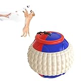 Hundeball Hundeball Kauspielzeug, wurfball Hund hundespielzeug Ball Hundespielball IQ-Trainingsball Molarenkugel Hundebissball, Hüpfender Spielzeug mit Seilhandwurfball (Halb rot und halb blau)