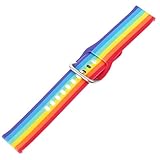 Hemobllo Regenbogen Silikon Uhr Bands Smart Uhr Strap Sport Uhr Armband Ersatz Kompatibel mit Samsung Galaxy Uhr Aktiv (20Mm)