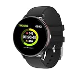 V19 Smart Watch Herren 1,3 Zoll Bildschirm mit Blutdruckmessung Pulsmesser Männer und Frauen Fitness Uhr für IOS Android Smart Watch(A)