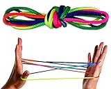 Fadenspiel Fingerspiel - DAS ORIGINAL | Finger-Twist für Kinder | Rainbow Rope Fadenspiel Regenbogen Geschicklichkeitsspiel ideal für Fingerspiele Stressabbau Mitgebsel für Jungen & M