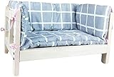 UIZSDIUZ Haustierbett Hundebett aus Holz mit Matratze und Zaun, for Welpen Katzen Hunde Indoor Outdoor Nutzung, Katzenbett (Color : Style1, Size : XXL(L110×W66×H50cm))