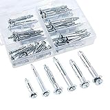 JIALUN ZFX-LUOSI, Praktische Boutique 42pcs Bolt Sortiment Kit Hohlwandanker Schrauben for den sicheren Trockenbau Rigipsplatten und Verkleidungen an Wänden Ceili (Color : Silver)