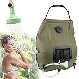 KIPIDA Solardusche Outdoor, 20L Campingdusche Solar Wassersack Heizung Camping Dusche Tasche mit Duschkopf Gartendusche Pooldusche Warmwasser Shower,Outdoor Camping (Grün)